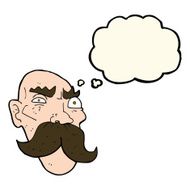 cartoon angry old man with thought bubble N94