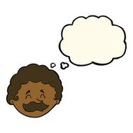 cartoon man with mustache thought bubble N56