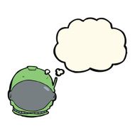 cartoon astronaut face with thought bubble N5