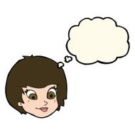cartoon female face with thought bubble N94