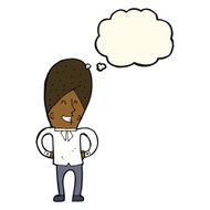 cartoon happy man with thought bubble N312