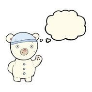 cartoon polar bear cub with thought bubble N48