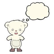 cartoon polar bear cub with thought bubble N49