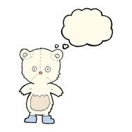 cartoon polar bear cub with thought bubble N50