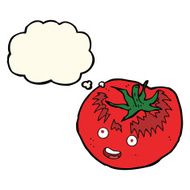 cartoon tomato with thought bubble N30