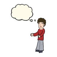cartoon man explaining with thought bubble N13