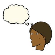 cartoon surprised face with thought bubble N12
