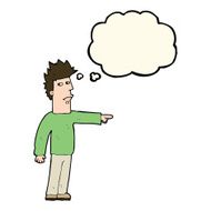 cartoon man pointing with thought bubble N125