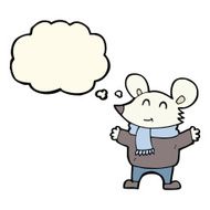 cartoon mouse with thought bubble N10