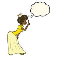 cartoon princess with thought bubble N25