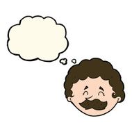 cartoon man with mustache thought bubble N58