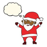 cartoon santa claus with thought bubble N115