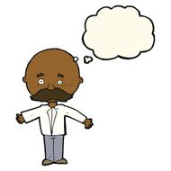 cartoon man with mustache thought bubble N59
