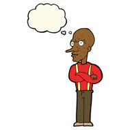 cartoon mean old man with thought bubble N6
