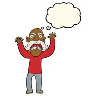 cartoon angry old man with thought bubble N95