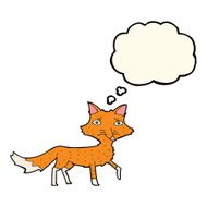 cartoon little fox with thought bubble N23