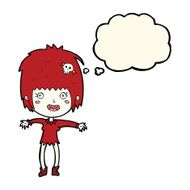 cartoon vampire girl with thought bubble N147