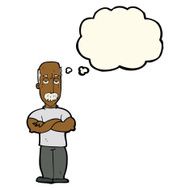cartoon angry man with mustache thought bubble N6