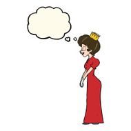 cartoon princess with thought bubble N26