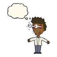 cartoon staring man with thought bubble N11