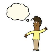 cartoon man with idea thought bubble N68