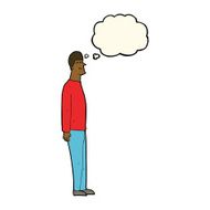 cartoon tall man with thought bubble N6