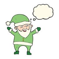 cartoon santa claus with thought bubble N116