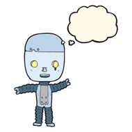 cartoon robot with thought bubble N104