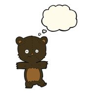 cartoon cute black bear with thought bubble N38