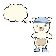 cartoon cute polar bear with thought bubble N42