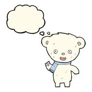 cartoon cute polar bear with thought bubble N43