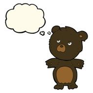 cartoon funny teddy bear with thought bubble N6