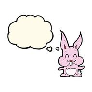 cartoon rabbit with thought bubble N53