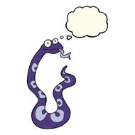 cartoon snake with thought bubble N34