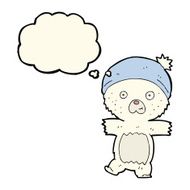 cartoon cute polar bear with thought bubble N44