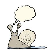 cartoon snail with thought bubble N18