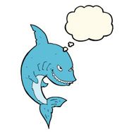 funny cartoon shark with thought bubble N16