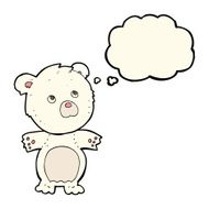 cartoon funny teddy bear with thought bubble N7