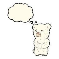 cartoon polar bear cub with thought bubble N52