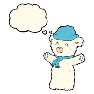 cartoon cute polar bear with thought bubble N46