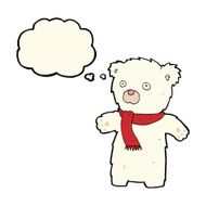 cartoon cute polar bear with thought bubble N47