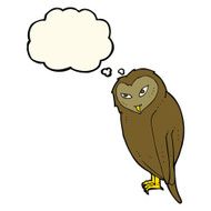 cartoon owl with thought bubble N37