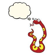 cartoon snake with thought bubble N35