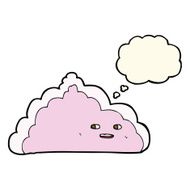 cartoon cloud with thought bubble N12