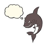 funny cartoon shark with thought bubble N19