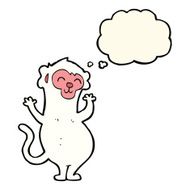 cartoon monkey with thought bubble N18