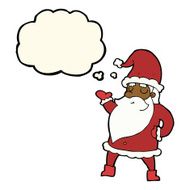 cartoon santa claus with thought bubble N118