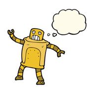 cartoon robot with thought bubble N106