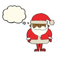 cartoon santa claus with thought bubble N119