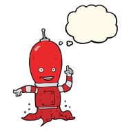 cartoon alien spaceman with thought bubble N13